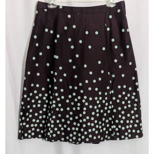 Vtg KS Collection Brown Polka Dot A-Line Skirt Size 12 Fairy Grunge Coquette F1